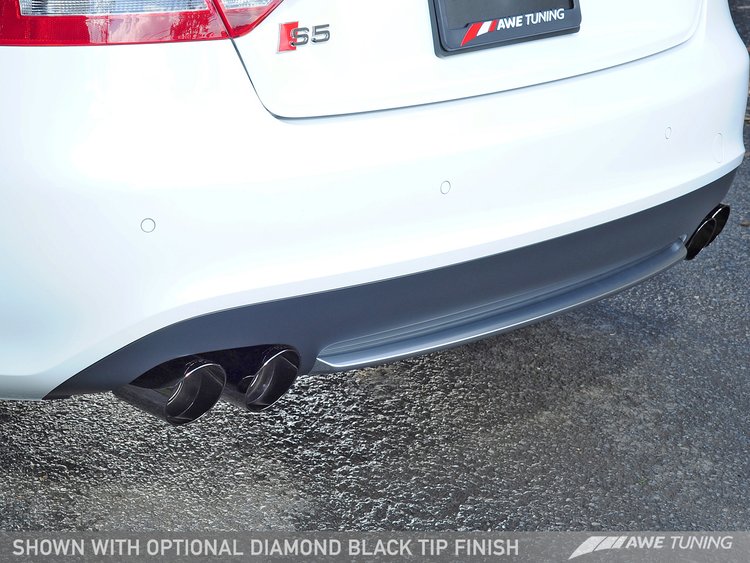 AWE Touring Edition Exhaust System for B8/8.5 S5 Sportback (Exhaust + Resonated Downpipes) - Diamond Black Tips