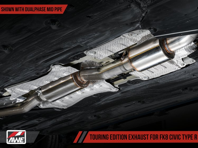 AWE DualPhase Mid Pipe Conversion Kit for FK8 Civic Type R (replaces Touring Edition Mid Pipe)