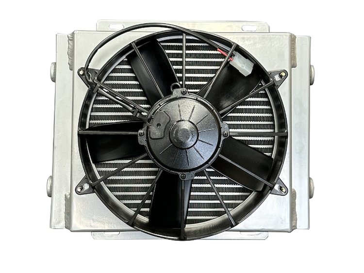 OGEN.DB-30613.DP.FXL Dual-Pass Bar-Plate 612/613 Series Oil Cooler, 15 in. x 11.75 in. x 7 in., w/ 11 in. HP Spal Fan