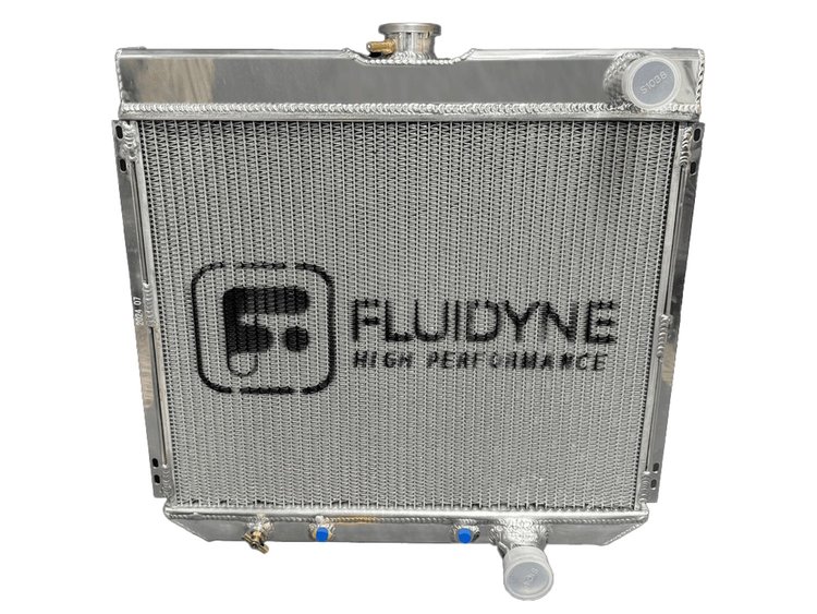 RFD.3R2221.A 3-Row Aluminum Radiator, 1963-1970 Ford Fairlane/500, Automatic, Polished, 22 in. x 21 in.