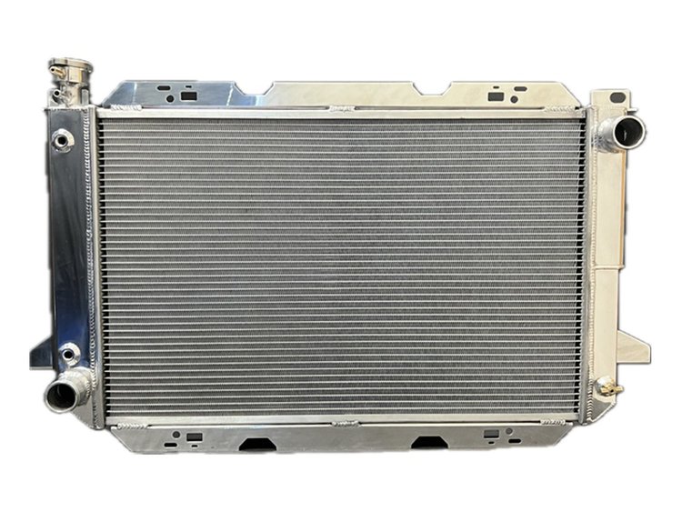 RFD.4R3722.A 4-Row Aluminum Radiator, 1985-1997 Ford F-150/Bronco, Automatic, Polished, 37 in. x 22 in.