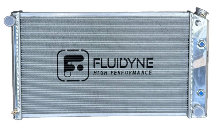 RGM.2R3319.A 2-Row Aluminum Radiator, 1963-1990 GM, Automatic, Polished, 33 in. x 19 in.