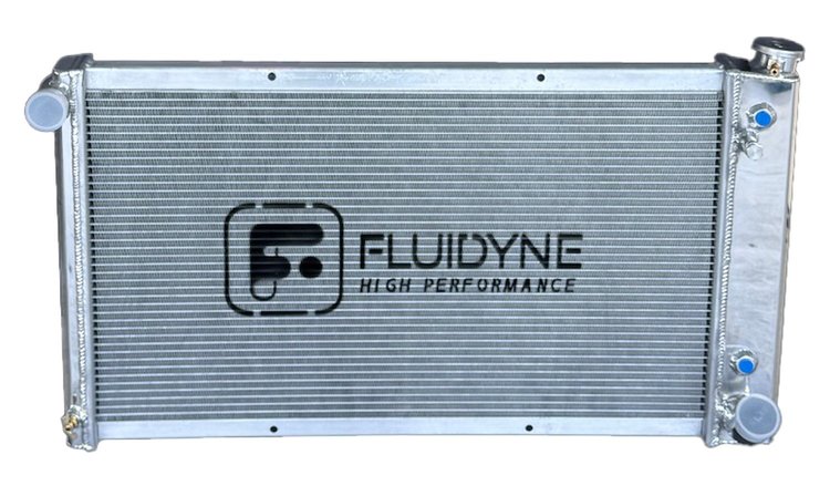 RGM.2R3419.A 2-Row Aluminum Radiator, 1968-1973 GM Blazer/Suburban/ C/K Truck, Automatic, Polished, 34 in. x 19 in.