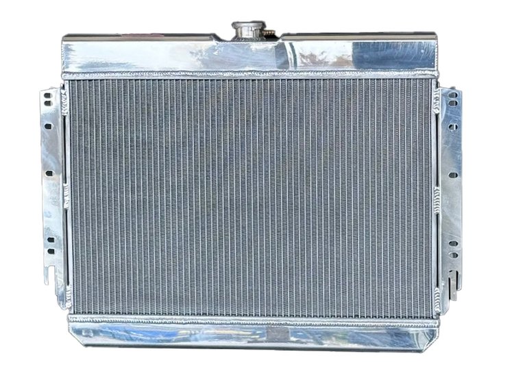 RGM.3R2524.A 3-Row Aluminum Radiator, 1961-1966 GM, Automatic, Polished, 25 in. x 24 in.