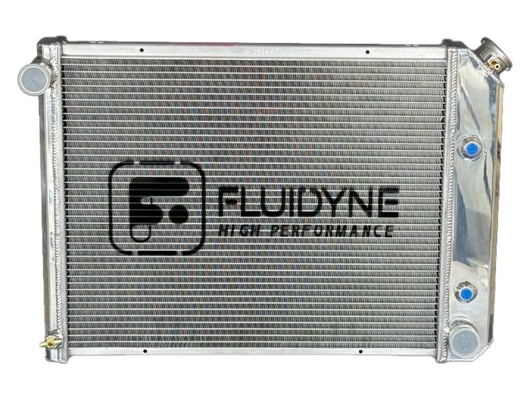 RGM.3R2718.A 3-Row Aluminum Radiator, 1968-1974 GM X-Body, Automatic, Polished, 27 in. x 18 in.