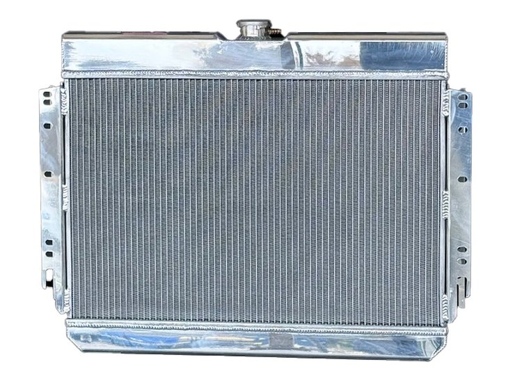 RGM.4R2623.A 4-Row Aluminum Radiator, 1961-1966 GM, Automatic, Polished, 25 in. x 24 in.