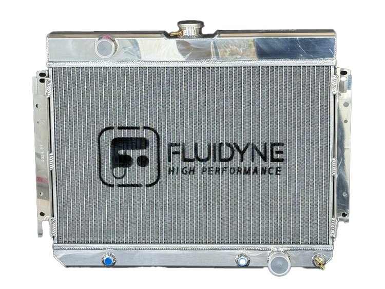 RGM.4R2822.A 4-Row Aluminum Radiator, 1963-1968 GM Car, Automatic, Polished, 28 in. x 22 in.