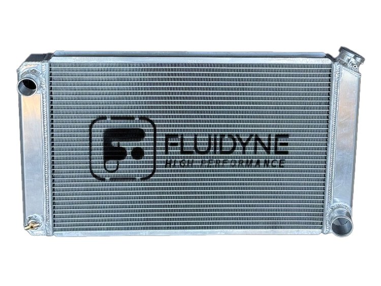 RGM.GEN.1527 Racing 2-Row Liteweight Aluminum Single-Pass Radiator, Chevy, 20 ORB Inlet, 1.75 in. Outlet, 27 in. x 15 in.
