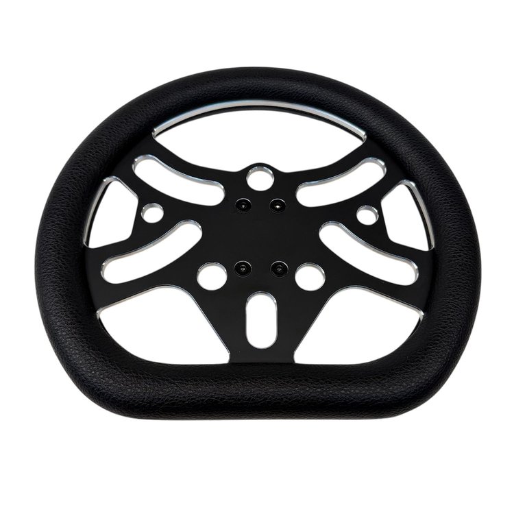 3100-25DB Predator D Dragster Steering Wheel [10 in., Aluminum, Black Contrast Cut]