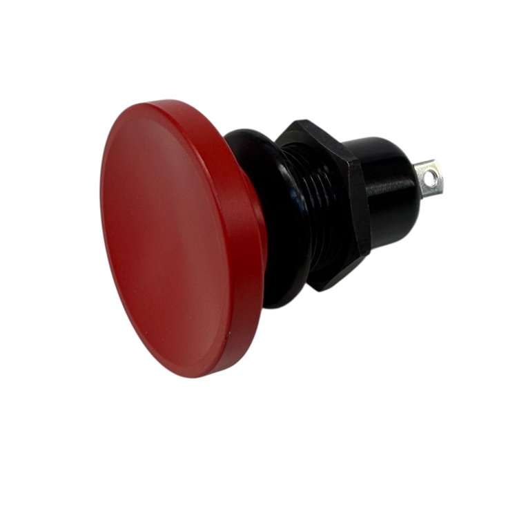 3108-CRED Shredder Transbrake Button [Red, Billet Aluminum, Concave Head]