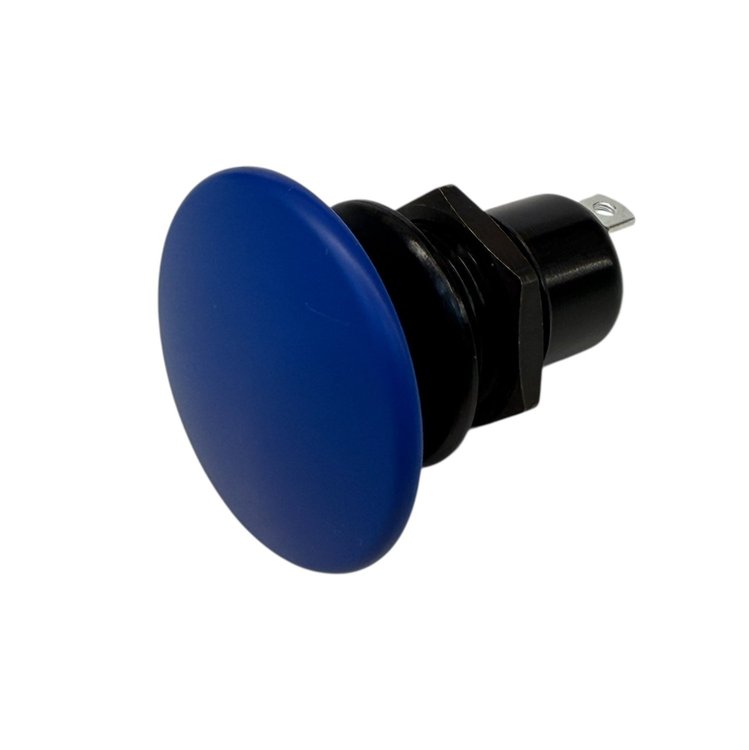 3108-MBLU Shredder Transbrake Button [Blue, Billet Aluminum, Mushroom]