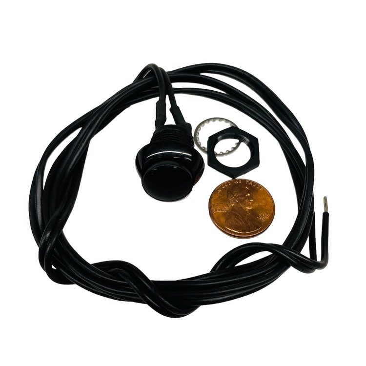 3109-3BLK Momentary Push Button [With Wire, Black]