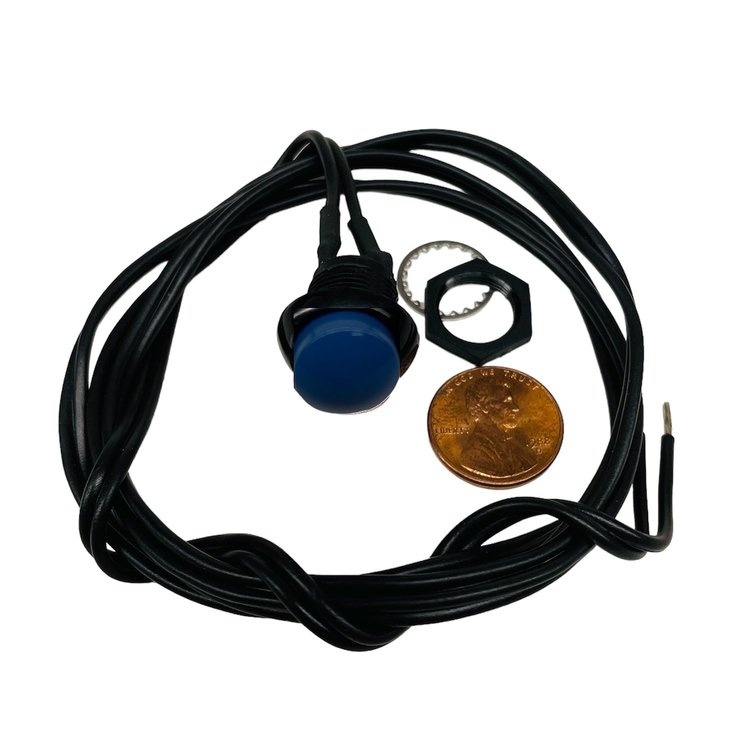 3109-3BLU Momentary Push Button [With Wire, Blue]
