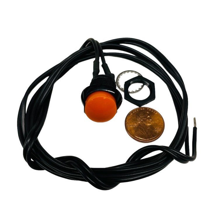3109-3ORG Momentary Push Button [With Wire, Orange]