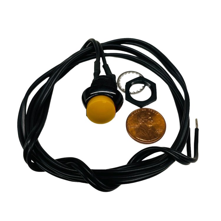 3109-3YEL Momentary Push Button [With Wire, Yellow]