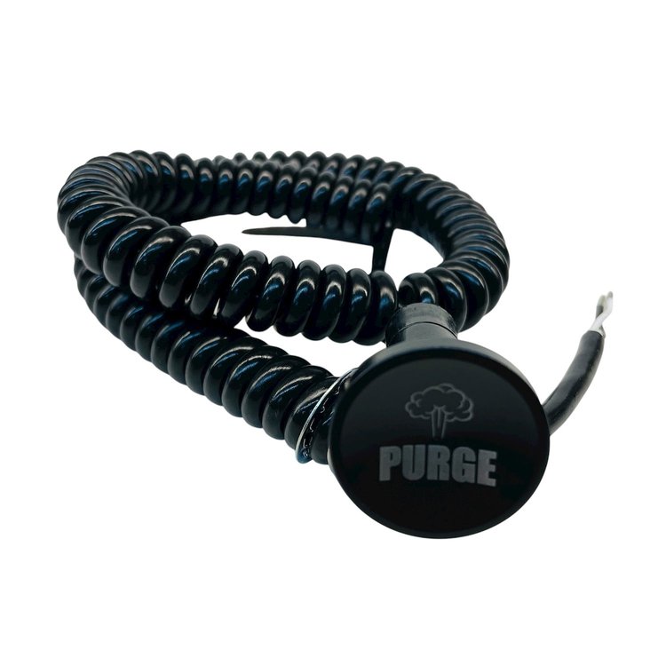 3109-CBLK-PG Shredder Purge Button [Black Engraved, Billet Aluminum, Concave, Momentary, Push Button Switch, Nitrous, Corded]