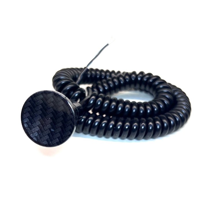 3109-CCAR Shredder Transbrake Button [Carbon Illusion, Billet Aluminum, Concave, Head, Momentary, Push Button Switch, Corded]