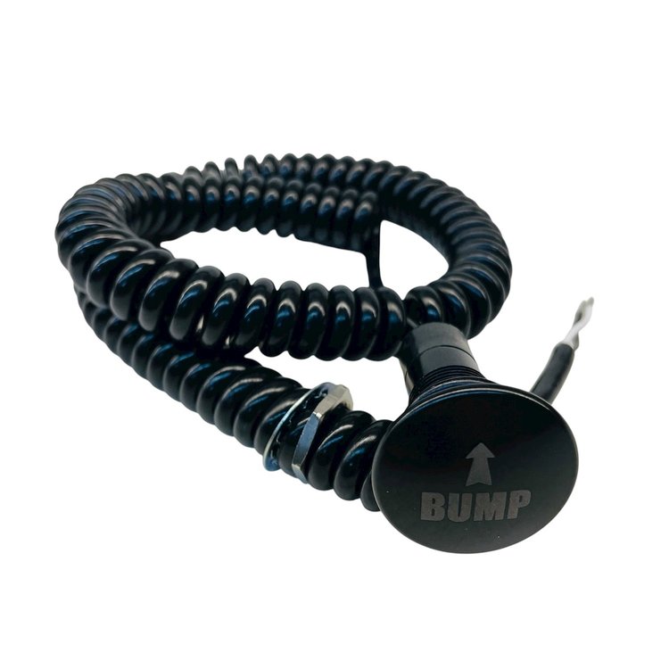 3109-MBLK-BU Shredder Bump Up Button [Black Engraved, Billet Aluminum, Mushroom, Momentary, Push Button Switch, Corded]