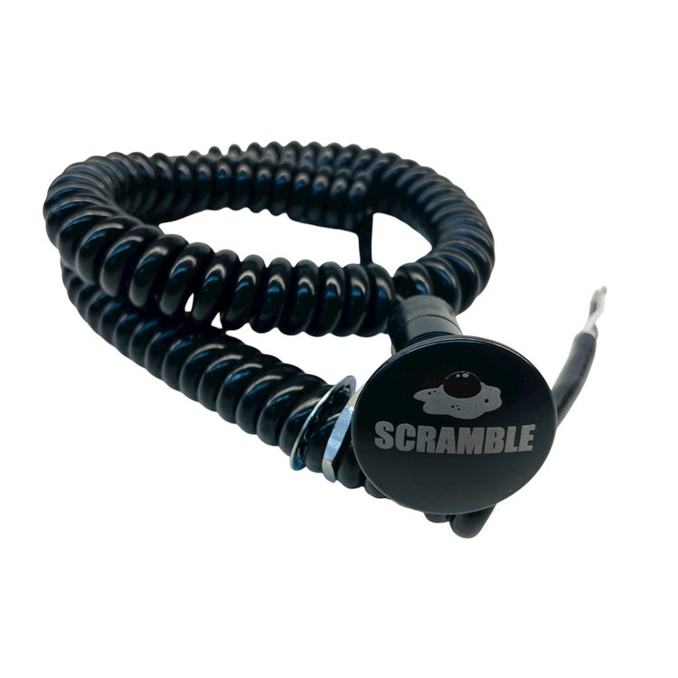 3109-MBLK-SB Shredder Scramble Boost Button [Black Engraved, Billet Aluminum, Mushroom, Momentary, Push Button Switch, Corded]