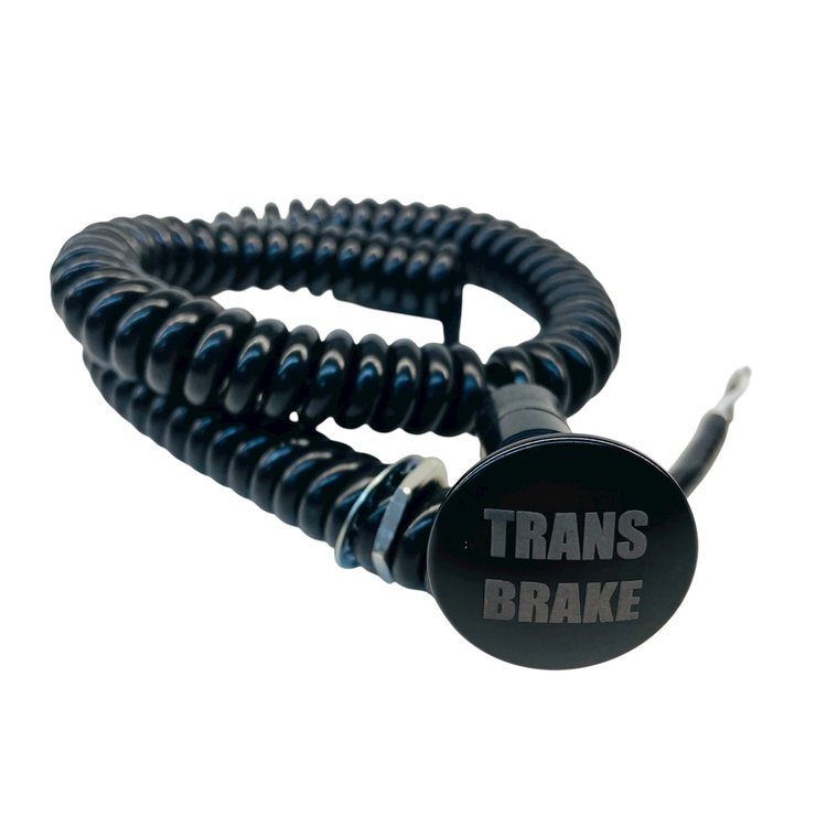 3109-MBLK-TB Shredder Transbrake Button [Black Engraved, Billet Aluminum, Mushroom, Momentary, Push Button Switch, Corded]