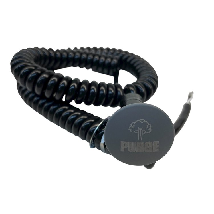 3109-MGRY-PG Shredder Purge Button [Grey Engraved, Billet Aluminum, Mushroom, Momentary, Push Button Switch, Nitrous, Corded]
