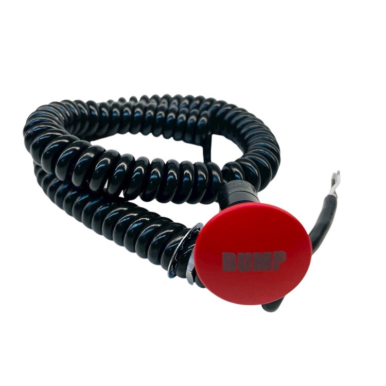 3109-MRED-BB Shredder Bump Box Button [Red Engraved, Billet Aluminum, Mushroom, Momentary, Push Button Switch, Corded]