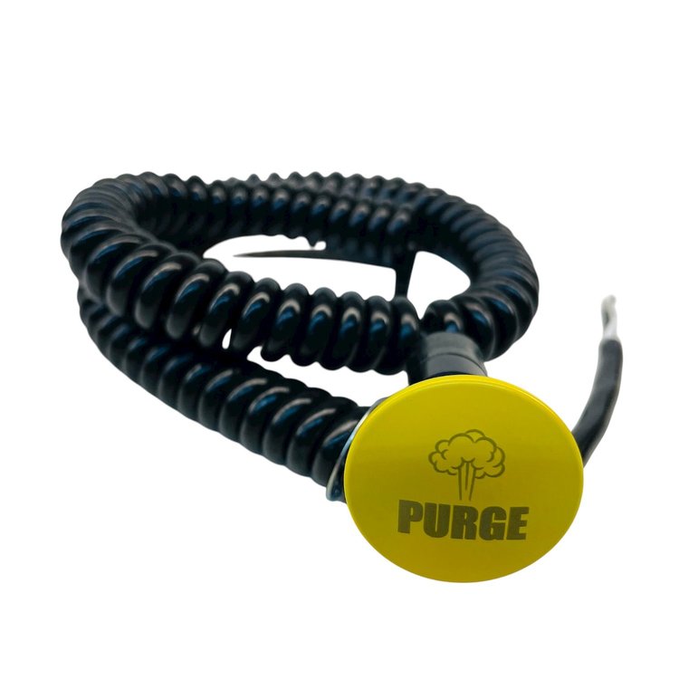 3109-MYEL-PG Shredder Purge Button [Yellow Engraved, Billet Aluminum, Mushroom, Momentary, Push Button Switch, Nitrous, Corded]