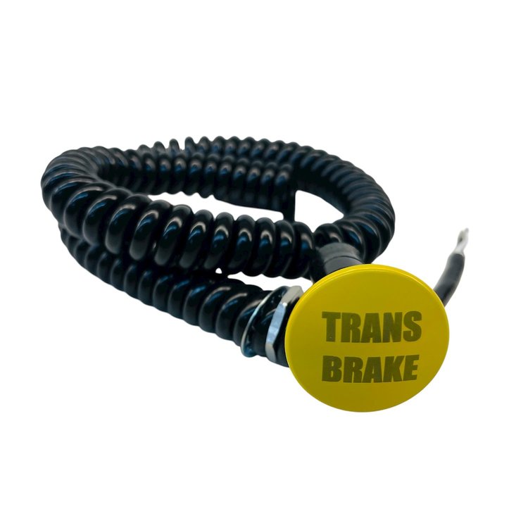 3109-MYEL-TB Shredder Transbrake Button [Yellow Engraved, Billet Aluminum, Mushroom, Momentary, Push Button Switch, Corded]
