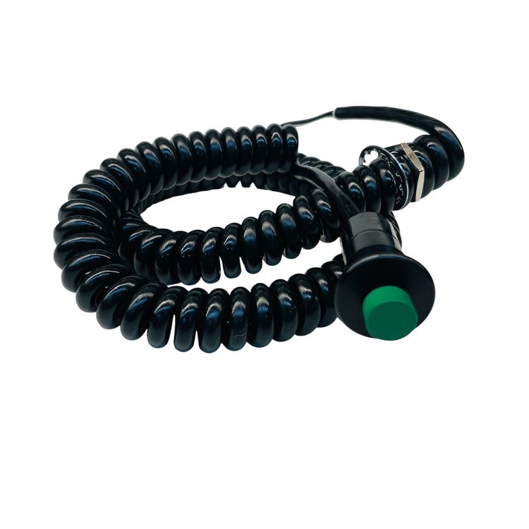3109-SGRN Snap Action Corded Button [Green, Momentary Push Button Switch, Corded]