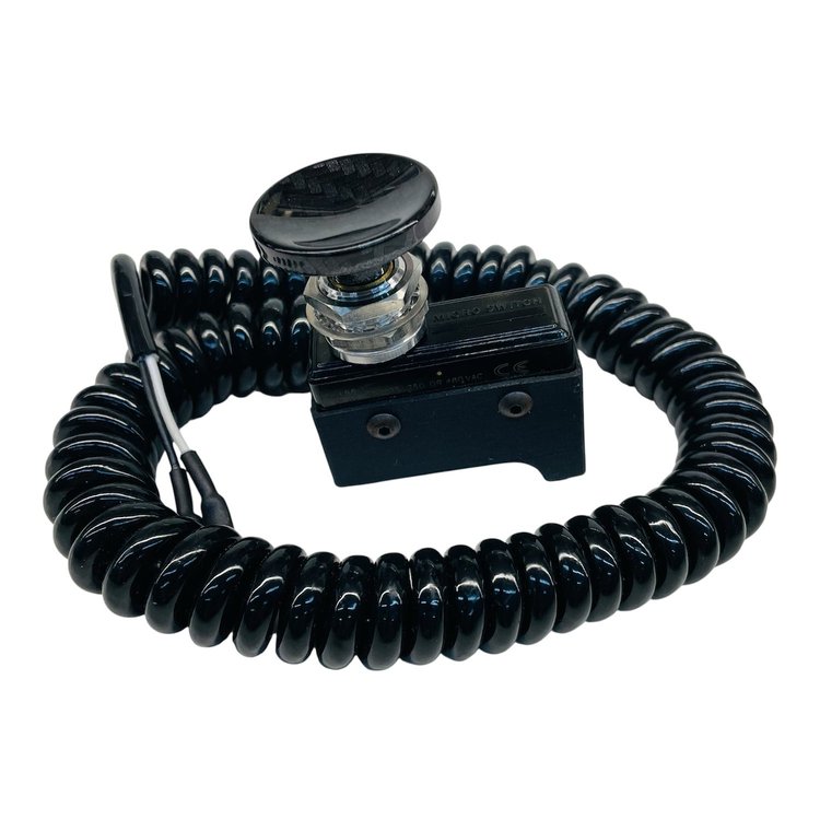 3111-CCAR-LC Crusher Transbrake Button [Carbon Illusion Concave, Left Side, Cord Included]