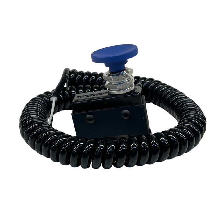 3111-CDBL-LC Crusher Transbrake Button [Blue Concave, Left Side, Cord Included]