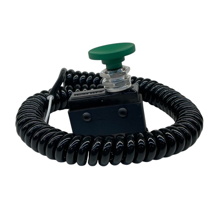 3111-CGRN-LC Crusher Transbrake Button [Green Concave, Left Side, Cord Included]