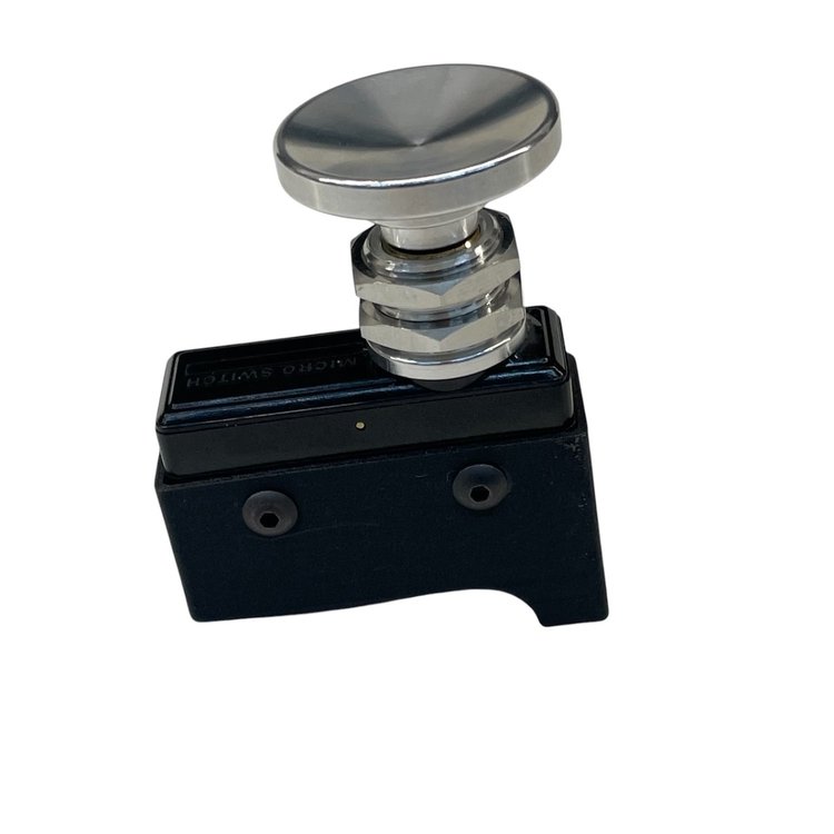 3111-CRAW-L Crusher Transbrake Button [Raw Aluminum Concave, Left Side]