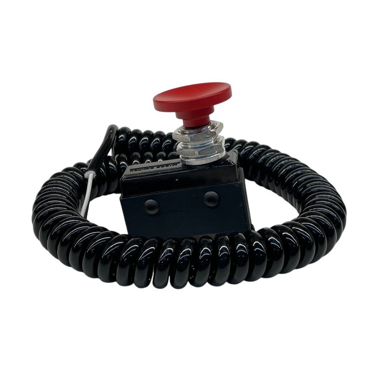 3111-CRED-LC Crusher Transbrake Button [Red Concave, Left Side, Cord Included]