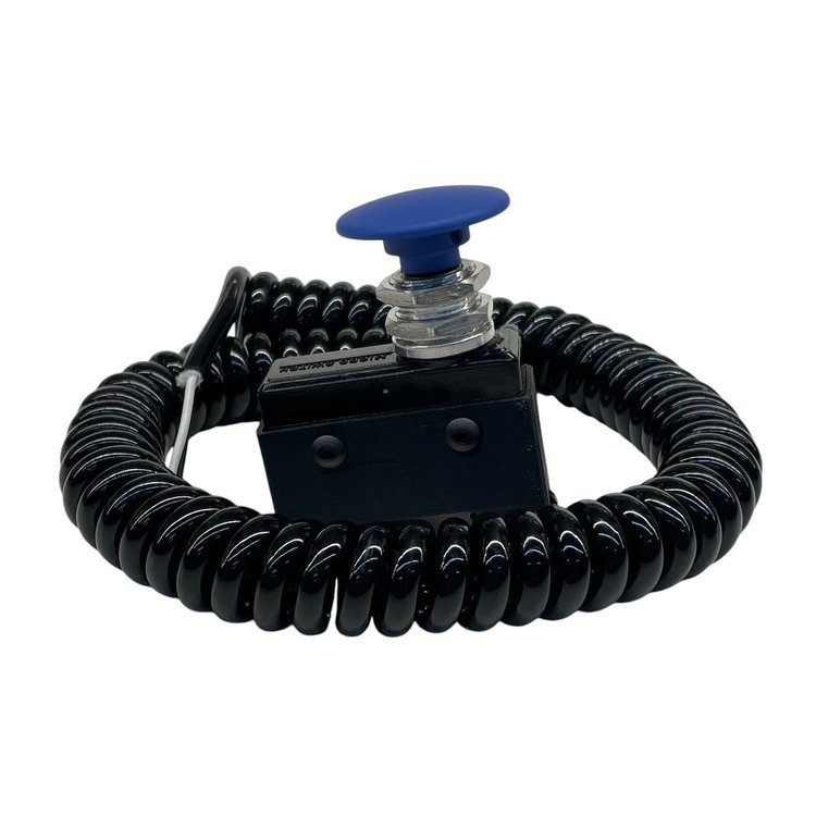 3111-MDBL-LC Crusher Transbrake Button [Blue Mushroom Left Side, Cord Included]