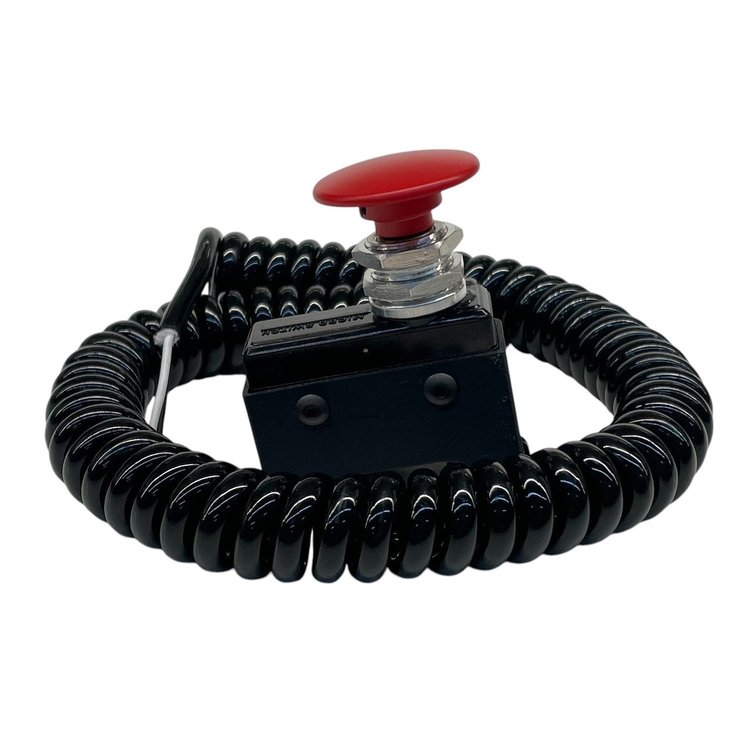 3111-MRED-LC Crusher Transbrake Button [Red Mushroom Left Side, Cord Included]