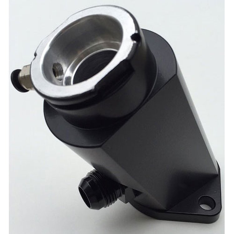 3300-001B Water Filler Neck Expansion Tank for Small and Big Block Chevy [Black Powder-Coated Finish]
