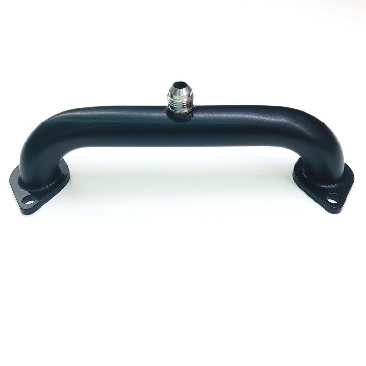 3300-016B Stainless Water Crossover [-16 AN, Black, BBC]