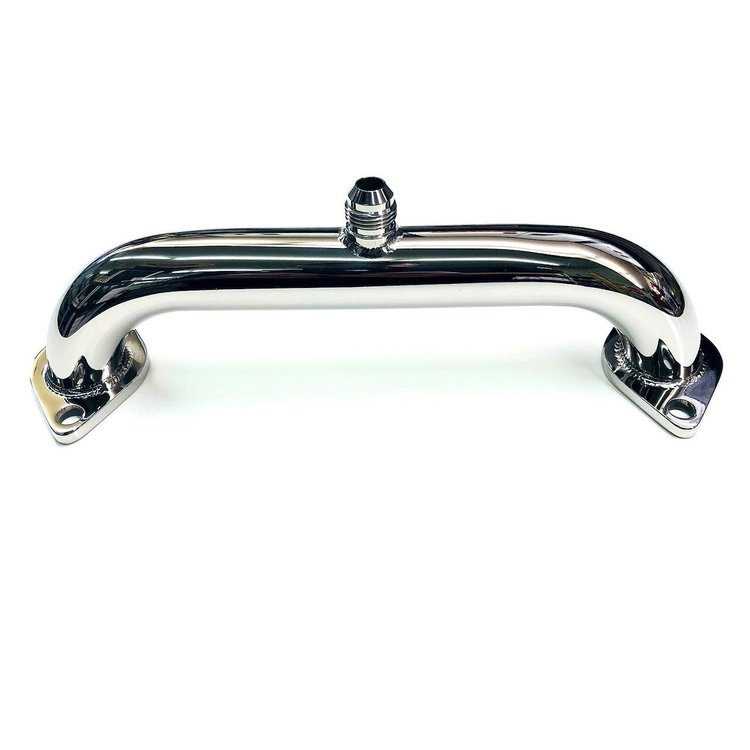 3300-016P Stainless Water Crossover [-16 AN, Polished, BBC]