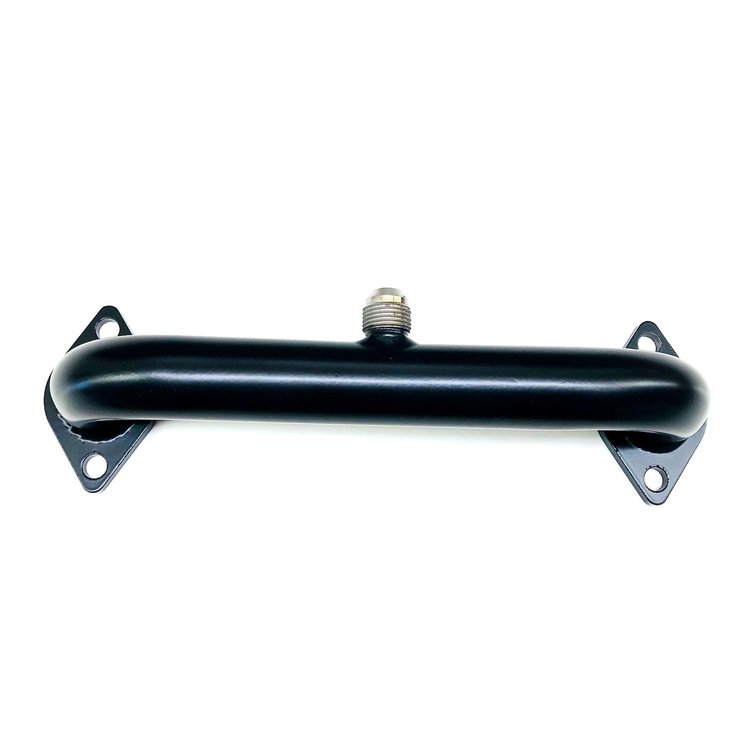 Water Pump Crossover for Big Block Chevy [-8 AN Top Fitting] Black