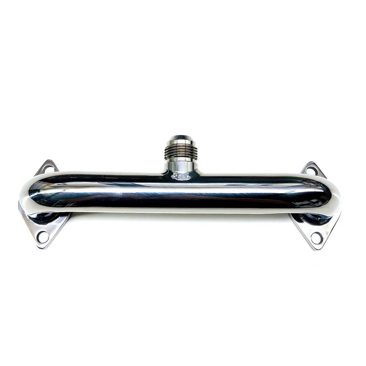 Water Pump Crossover for Big Block Chevy [-12 AN Top Fitting] Polished
