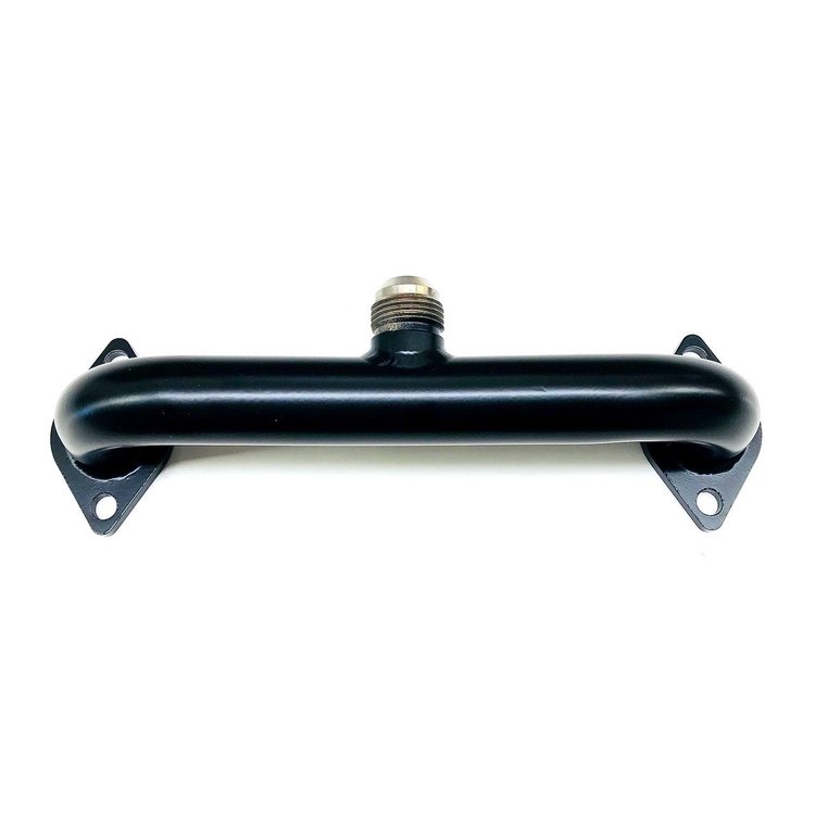 3390-016B Stainless Water Crossover -16AN [Black, BBC, Top Fitting]