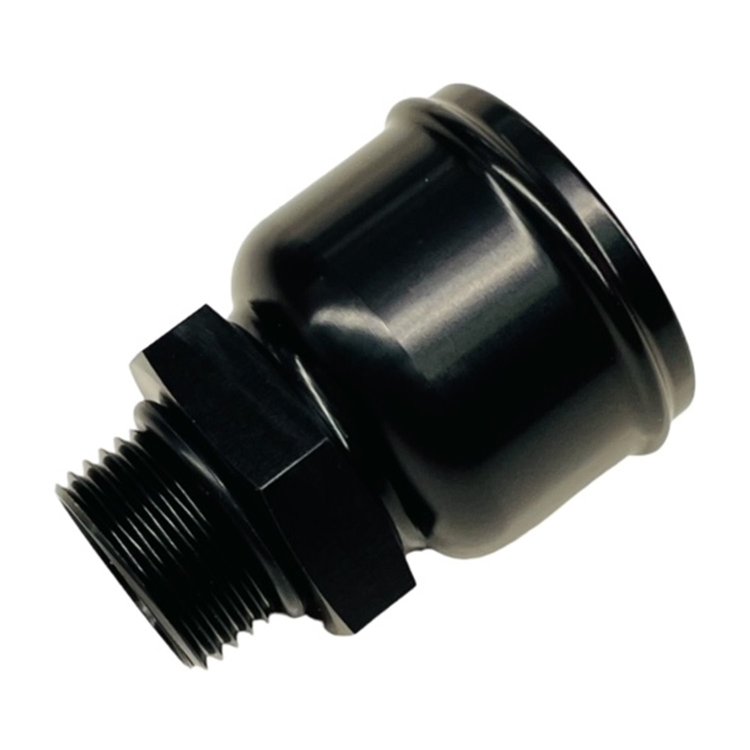 3512-1750-B O-Ring Boss ORB To Radiator Hose -12 AN ORB To 1.750 Hose [Black Anodized]