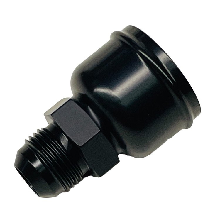 3512-1750-MB Male AN To Radiator Hose -12 AN To 1.750 Hose [Black Anodized]