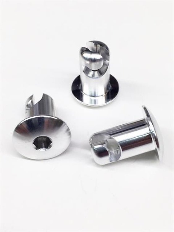4010-450D-P Quarter Turn Quick Fastener [Hex, Dome, Polished, 0.400 in. Diameter X 0.450 in. Grip, Set of 10]