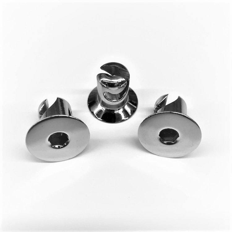 4050-400F-C Quarter Turn Quick Fastener [Hex, Flat, Chrome, 0.400 in. Diameter X 0.400 in. Grip, Set of 50]