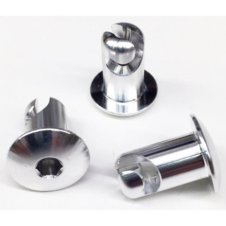 Package of 50 .400 Diameter x .450 Long Dome Head Quarter Turn Hex Head DZUS Button Fasteners made f