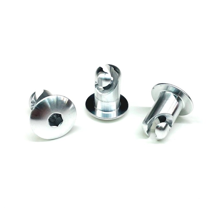 4050-700D Quarter Turn Quick Fastener [Hex, Dome, Aluminum, 0.400 in. Diameter X 0.700 in. Grip, Set of 50]
