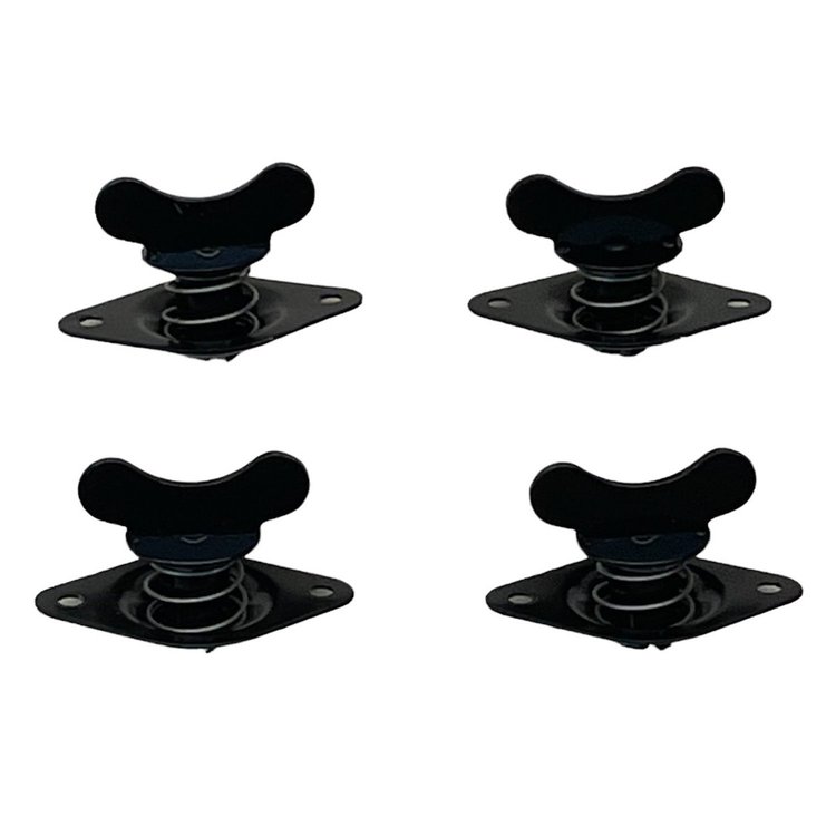 4204-500E-WB Quarter Turn Self Eject Fastener [Butterfly Winged Head, Steel, Black, 5/16 in. Dia. X 0.500 in. Grip, Set of 4]