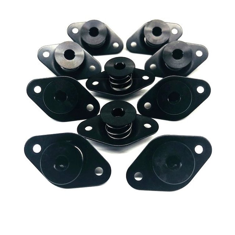 4210-450E-B Quarter Turn Self Eject Fastener [Small Hex Head, Aluminum, Black, 5/16 in. Diameter X 0.450 in. Grip, Set of 10]